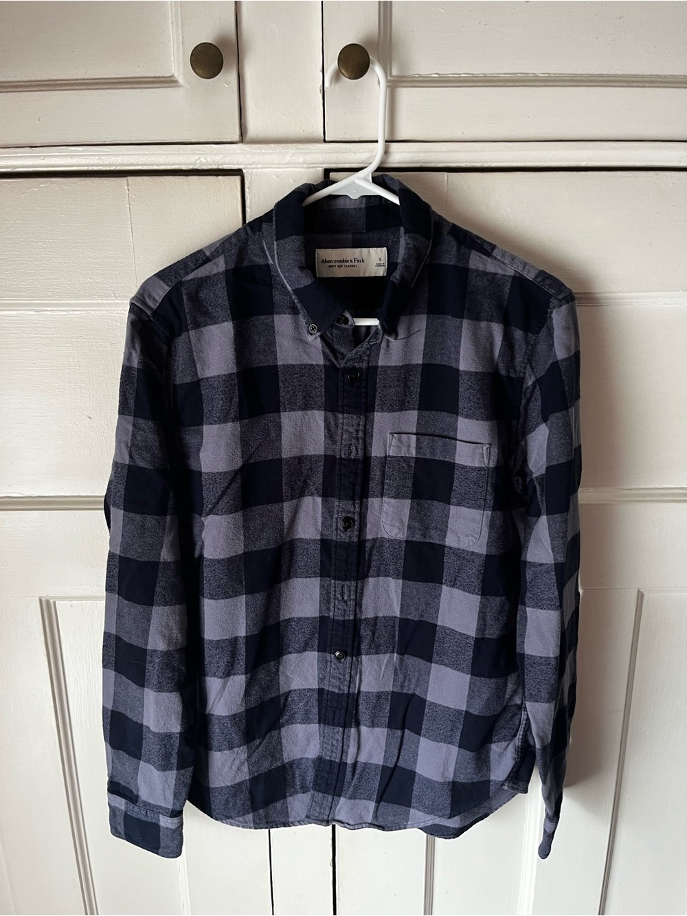 Abercrombie & Fitch - Black and Gray Plaid Button-Down Shirt - Men’s Size S